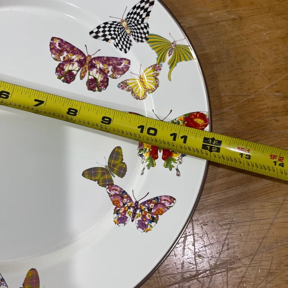 MacKenzie-Childs Butterfly Garden Enamel Dinner Plate 10